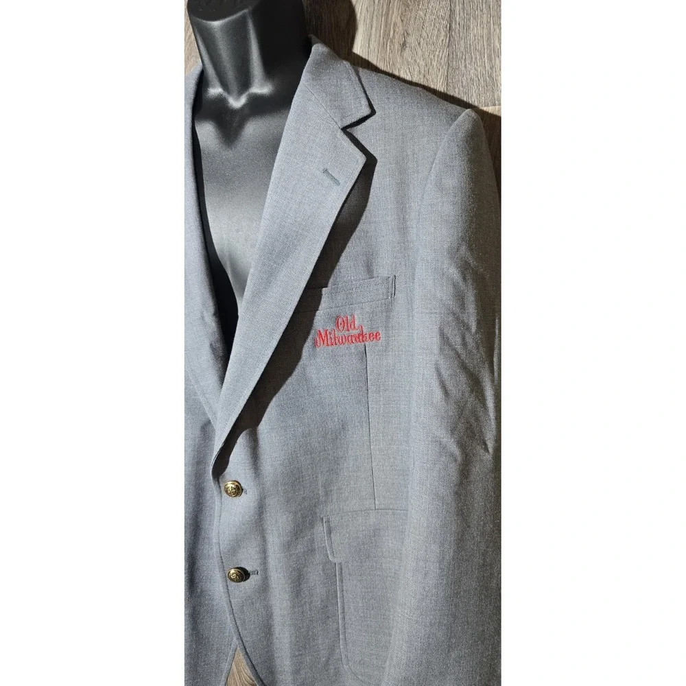 RMC Regent Blazer Old Milwaukee‎ Employee Uniform Gray Men's 44R Vintage NWT